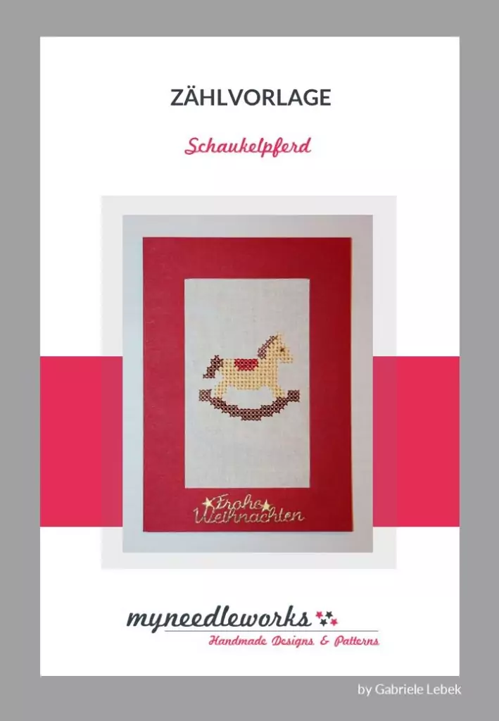 Kreuzstich für Weihnachten | Stickvorlage | Kreativblog myneedleworks | kostenfreie Stickvorlage Schaukelpferd