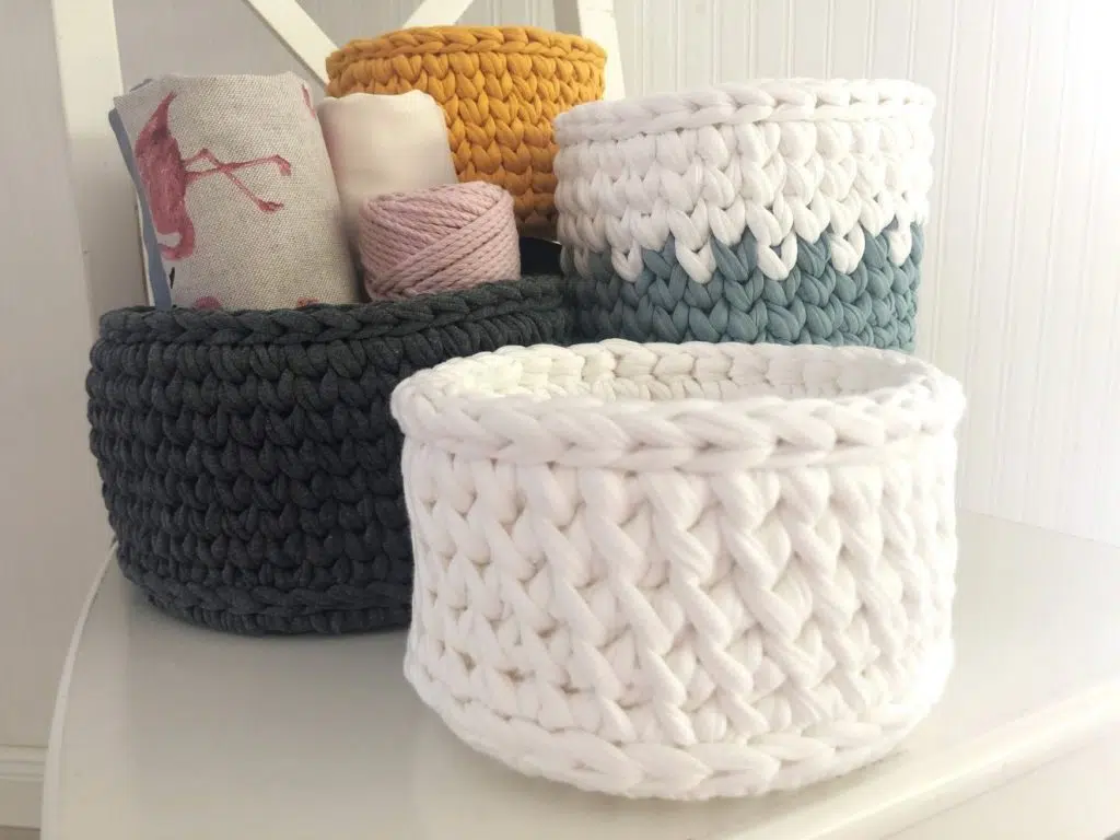 Körbchen häkeln mit Holzboden | Kreativblog myneedleworks