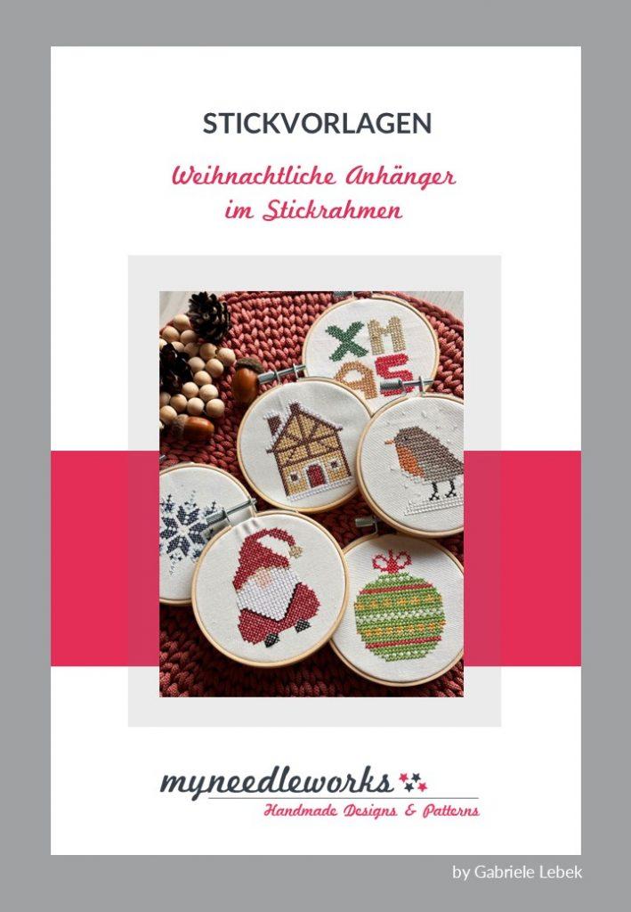 Sticken für Weihnachten | 6 Motive für Miniaturstickrahmen | Sticken im Kreuzstich | Stickvorlage | erhältlich bei makerist und CrazyPatterns | Kreativblog myneedleworks |